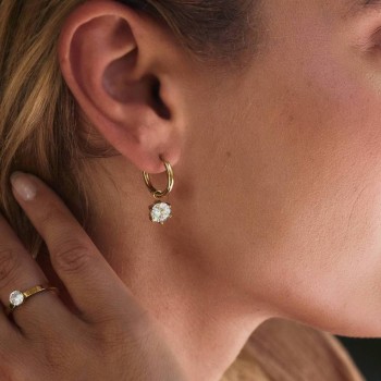 Σκουλαρίκια Crown Hoops L Gold