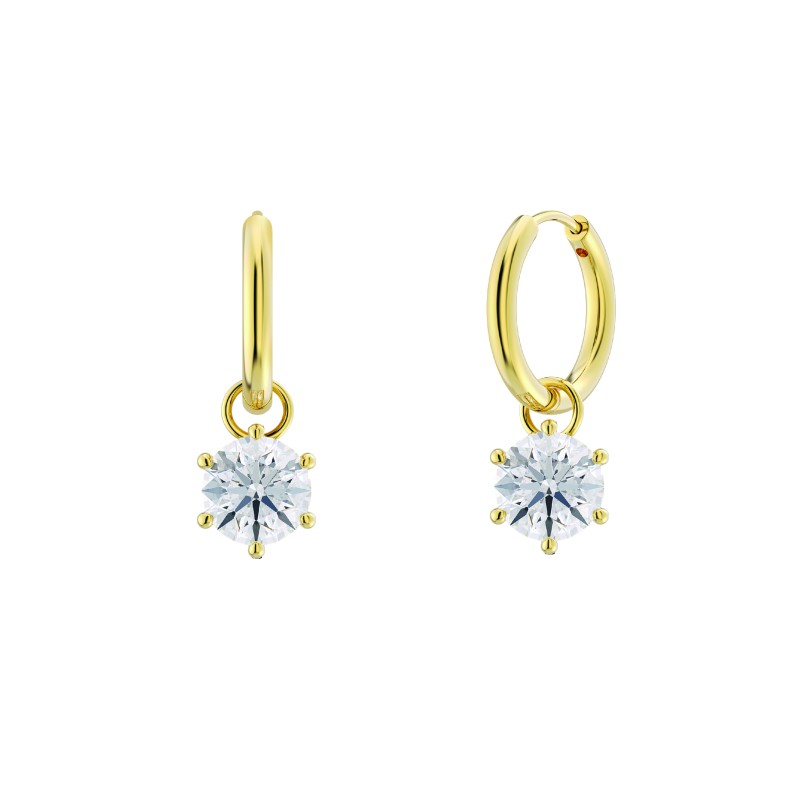 Σκουλαρίκια Crown Hoops L Gold