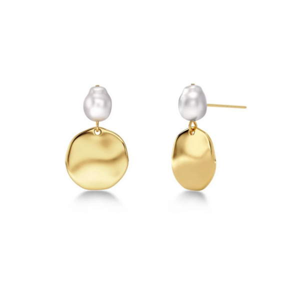 Pearl Signet σκουλαρίκια χρυσά EDBLAD 