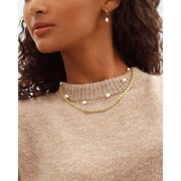 EDBLAD Perla Necklace Multi Gold Χρυσό Κολιέ 
